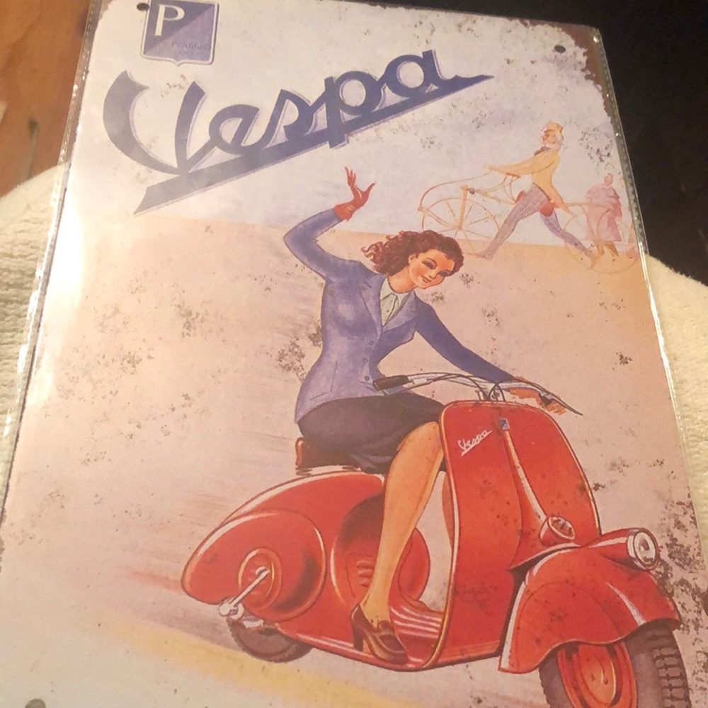 Metal reproduction Sign Vespa 8x12